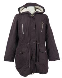 Dámská vínová šusťáková zimní parka s kapucí Bonmarché 