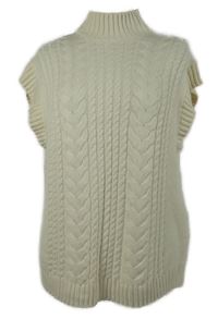 Dámská smetanová vzorovaná svetrová vesta 