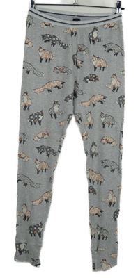 Šedé žebrované legíny se zvířátky Next 