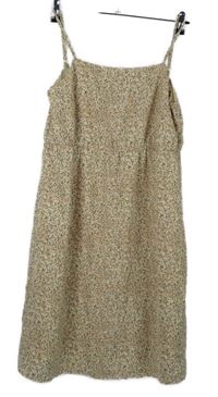 Dámské smetanovo-oranžové kytičkované šaty Celine 