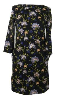 Dámské černé květované šaty 
