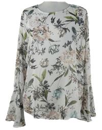 Dámská pudrová květovaná šifonová halenka New Look 