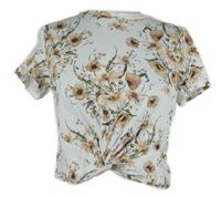 Dámské bílé květované crop tričko H&M