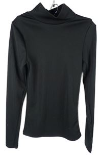 Dámské černé žebrované triko se stojáčkem H&M