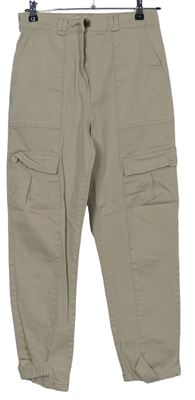 Dámské béžové cargo kalhoty s kapsami zn. H&M