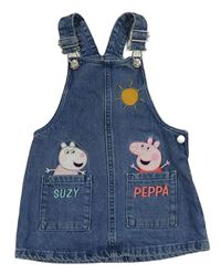 Modré riflové laclové šaty s Peppa pig F&F