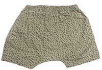 Béžovo-černé vzorované plátěné kraťasy zn. H&M