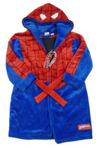 Červeno-modrý chlupatý župan s kapucí - Spiderman Marvel