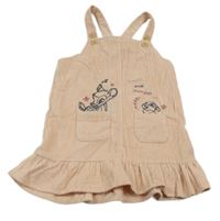 Světlerůžové laclové manšestrové šaty s Bambim Disney