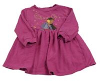 Malinové teplákové šaty s obrázkem Disney