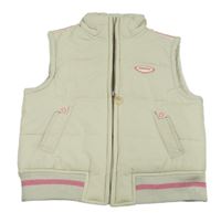 Světlebéžová šusťáková zateplená vesta s nášivkou Reebok