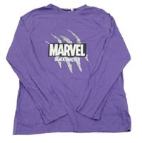 Fialové triko s nápisem Marvel