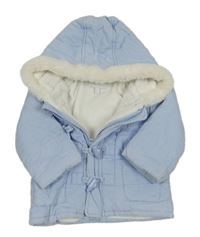 Světlemodrá manšestrová zateplená bunda s kapucí Zip Zap