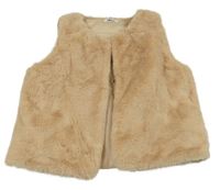 Béžová kožešinová zateplená vesta Gemo