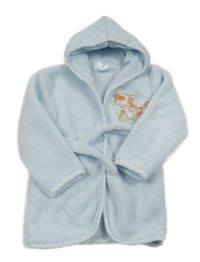 Světlemodrý chlupatý župan s tygrem a kapucí
