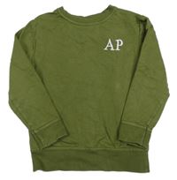 Khaki mikina s písmeny 