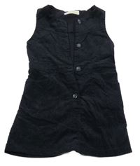 Černé vzorované manšestrové šaty Zara