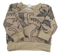 Béžová mikina s dinosaury Shein