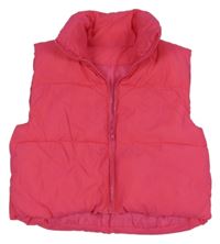 Neonově růžová šusťáková zateplená crop vesta