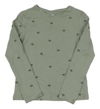 Khaki triko se srdíčky H&M