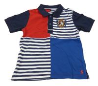 Červeno-modro-pruhované polo tričko s nášivkou joules