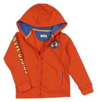 Červená propínací mikina se Spidermanem a kapucí Marvel