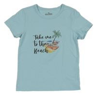 Modré tričko s lodí a palmou Palmers