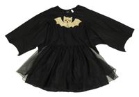 Kostým - Černé šaty s tylem -netopýr H&M