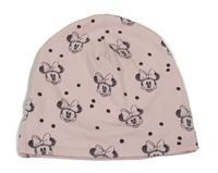 Světlerůžová čepice s puntíky a Minnie