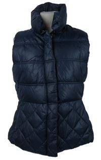 Dámská tmavomodrá šusťáková prošívaná zateplená vesta Colours of the world