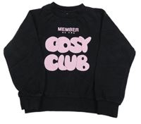 Černá mikina s růžovým nápisem F&F