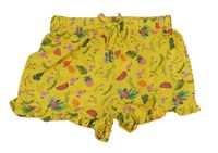 Žluto-barevné květované lehké kraťasy zn. Matalan