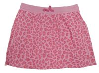 Růžová leopardí tepláková sukně George