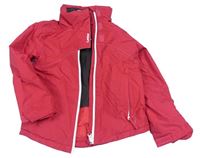 Tmavorůžová šusťáková funkční zimní bunda s ukrývací kapucí Wed´ze