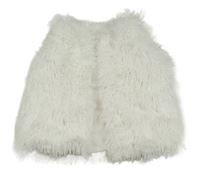 Bílá kožešinová zateplená vesta