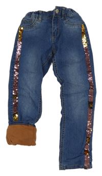 Modré podšité rifle s flitry Dopodopo