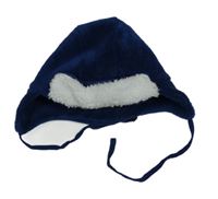 Tmavomodrá chlupatá čepice Ergee