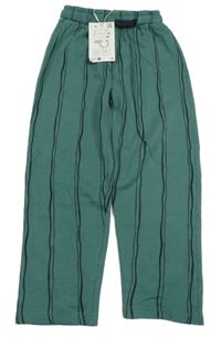 Nové - Zeleno-tmavomodré pruhované tepláky Zara