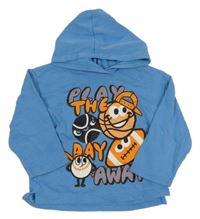 Modrá mikina s míči a kapucí H&M