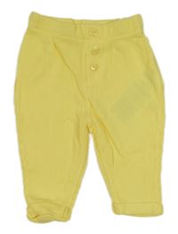 Žluté žebrované tepláky s knoflíky Ergee