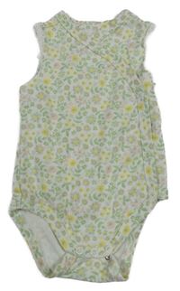 Bílo-zelené květované zavinovací body 