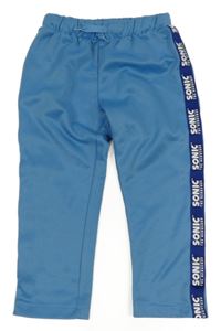 Modré tepláky s nápisy - Sonic