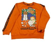 Oranžová mikina s potiskem - Minecraft