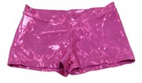Fuchsiové třpytivé cvičební kraťasy