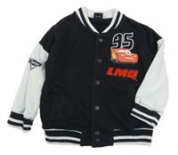 Černo-bílá propínací baseballová propínací mikina s Cars Disney