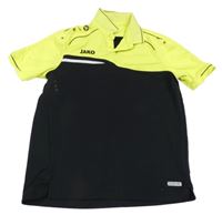 Žlutozeleno-černé sportovní polo tričko Jako