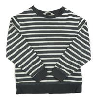 Antracitovo-bílá pruhovaná mikina H&M