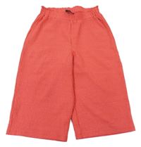 Jahodové třpytivé žebrované culottes kalhoty Primark