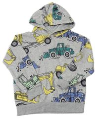 Šedá mikina s bagry a kapucí H&M