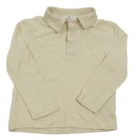 Béžové vzorované polo triko H&M